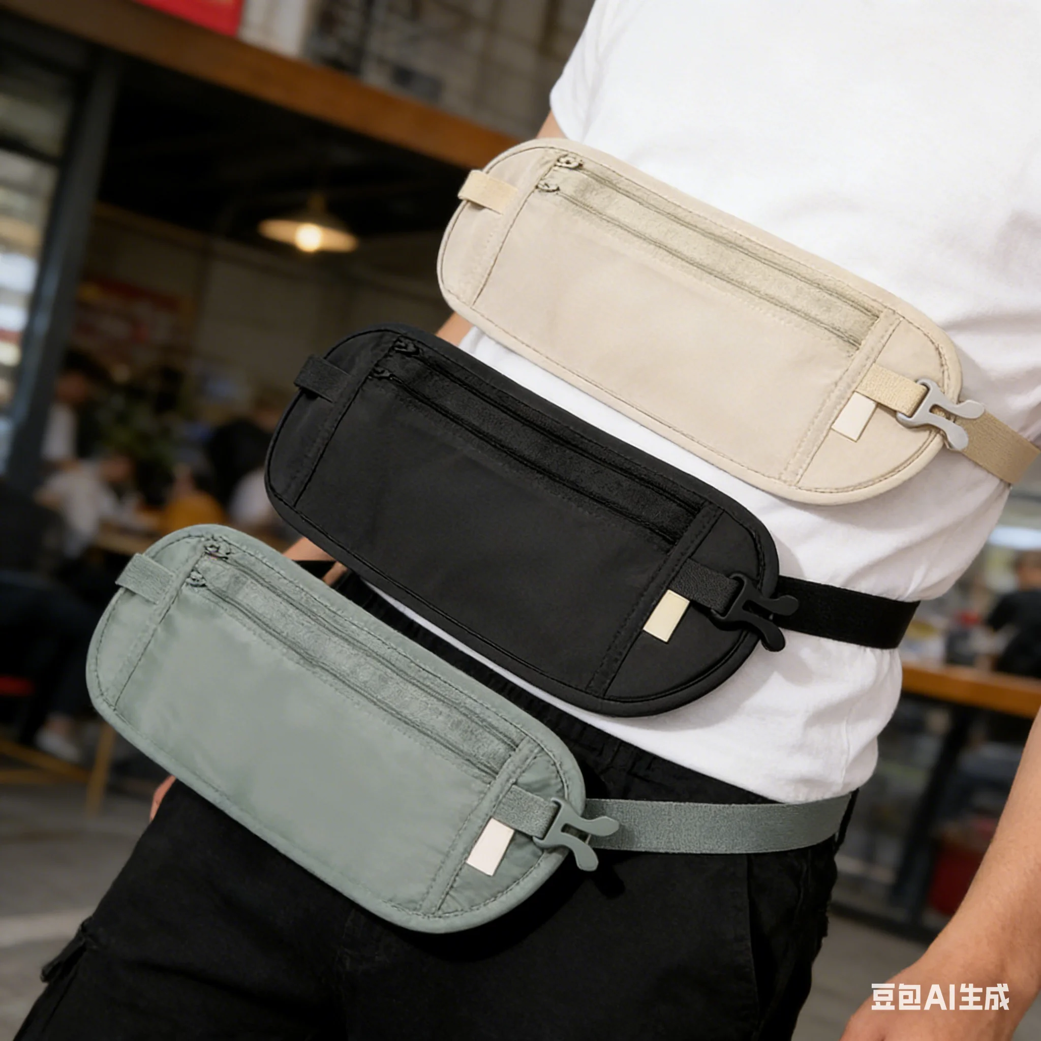 

Сумка-бананка для ношения на пояс, регулируемая, с защитой от краж, облегающая, для мужчин/женщин, для путешествий, безопасная, сменные аксессуары