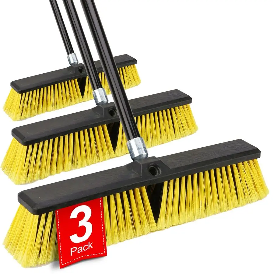 

Inches Push Broom Outdoor Heavy Duty Broom with 63 Long Handle for Deck Driveway Garage Yard Patio Concrete Floor Cleaning