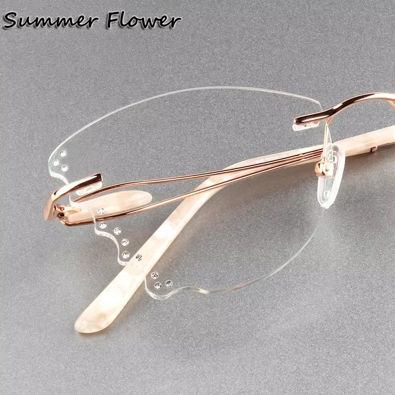

Butterfly Eyewear Woman Luxury Optical Glasses Frame Diamonds Clear Gafas Ultra Light Designer Prescription Glasses Spectacle