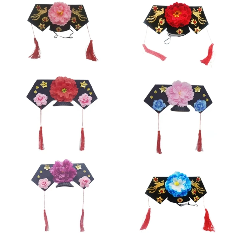 Classical Royal Empress Caps for Female Vintage Chinese Costume Hat Hairband Traditional Costume Royal Hat for Women