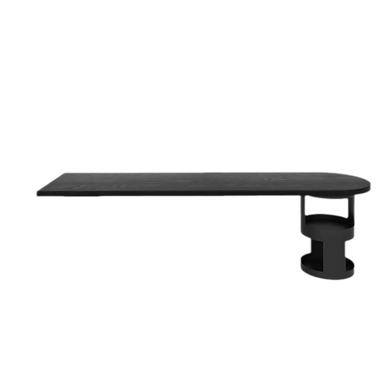 Black solid wood desk Italian minimalist home office computer desk, double horizontal hall sofa and long study table