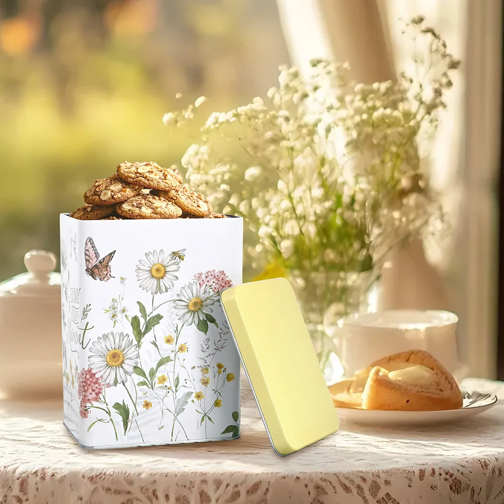 Candy Storage Box Cookies Box Packaging Tinplate Box Round Empty Can Baking Chocolate Cake