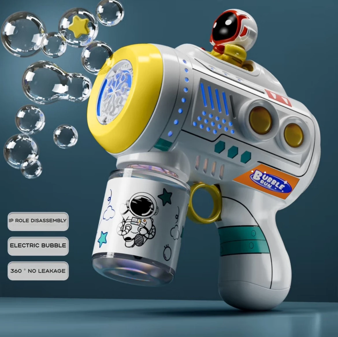 Pistolet à bulles électrique pour enfants, jouet, Machine à bulles, souffleur de savon automatique avec lumière, jouet d'extérieur, cadeau d'anniversaire pour garçons et filles