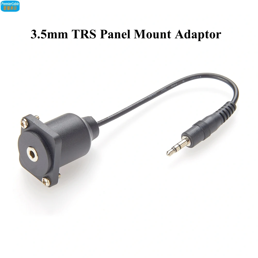 

D Type TRS 3.5mm Convertor Extension Cable 3.5mm Stereo Male to Female Pass Through Flange Panel Mount 3.5mm Coupler Cable