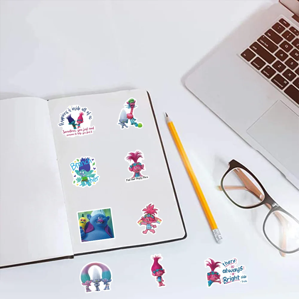 50Pcs Classic Cute Funny Cartoon Anime Trolls Stickers For Laptop Luggage Guitar Phone Waterproof Graffiti Vinyl Decals