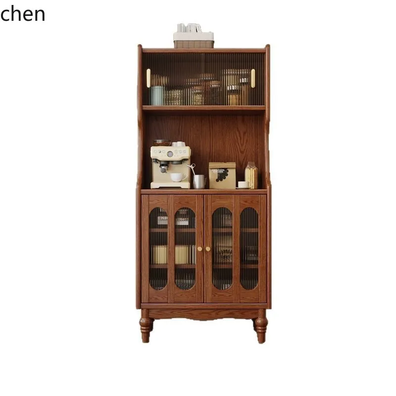 HXL Solid Wood Sideboard Wall-Mounted Storage Cabinet Multi-Functional Tea Water Wine Cabinet