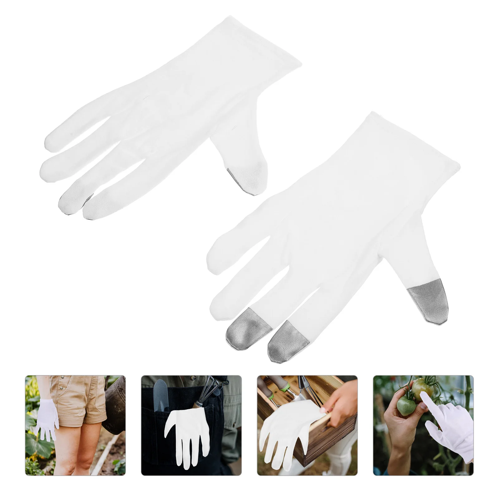 

2pcs Touch Screen Gloves For Gardening Work Lightweight Cotton Garden Gloves With Non-Slip Design For Outdoor Hand Protection