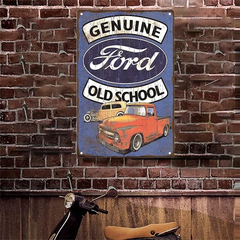 Nostalgic-Art Retro Ford Motor Tin Sign Vintage Metal Plaque Metal Plate For Gift Idea car Accessories Fans Home Club Wall Decor