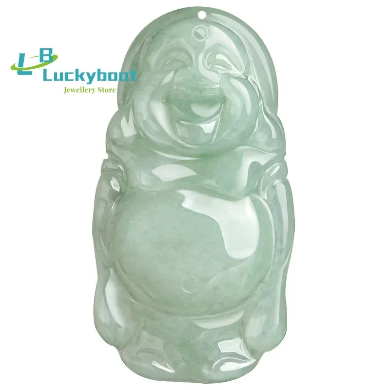 Hot Selling Natural Hand-carve Jade Maitreya Buddha Necklace Pendant Fashion Jewelry Men Women Luck Gifts Amulet