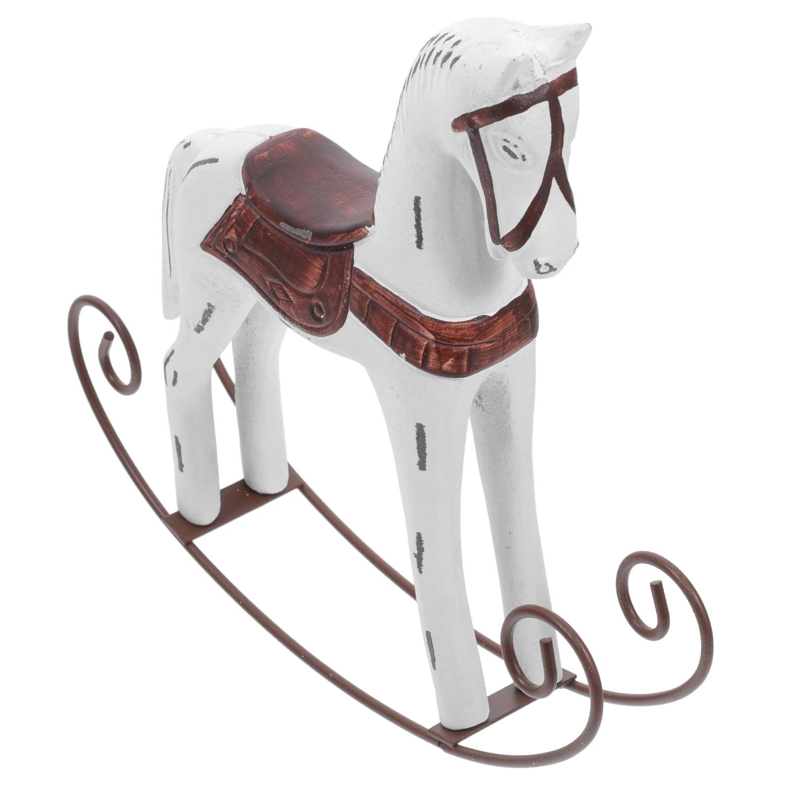 

Wooden Horse Desktop Decoration Statue Handmade Crafts Home Bedroom Party Christmas Gift Iron Wood Stable