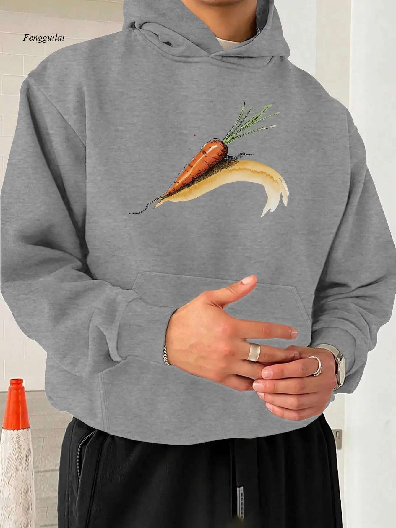 سويت شيرت بغطاء للرأس - طباعة فنية بألوان مائية بحبر جزر نابض بالحياة، بلوفر كاجوال مريح، قابل للغسل في الغسالة