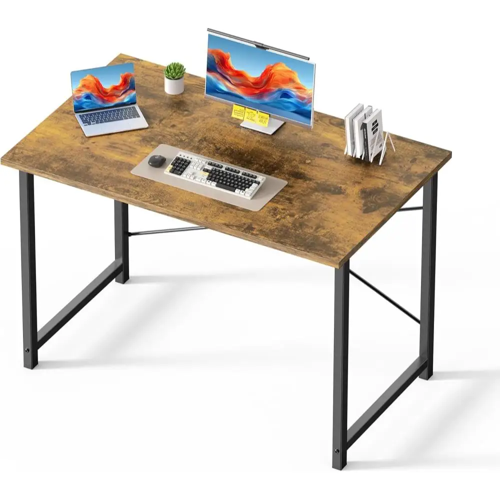 

44 Inch Computer Office Desk for Small Spaces, Writing Gaming Work Desk Modern Study Table with Metal Frame Home Bedroom