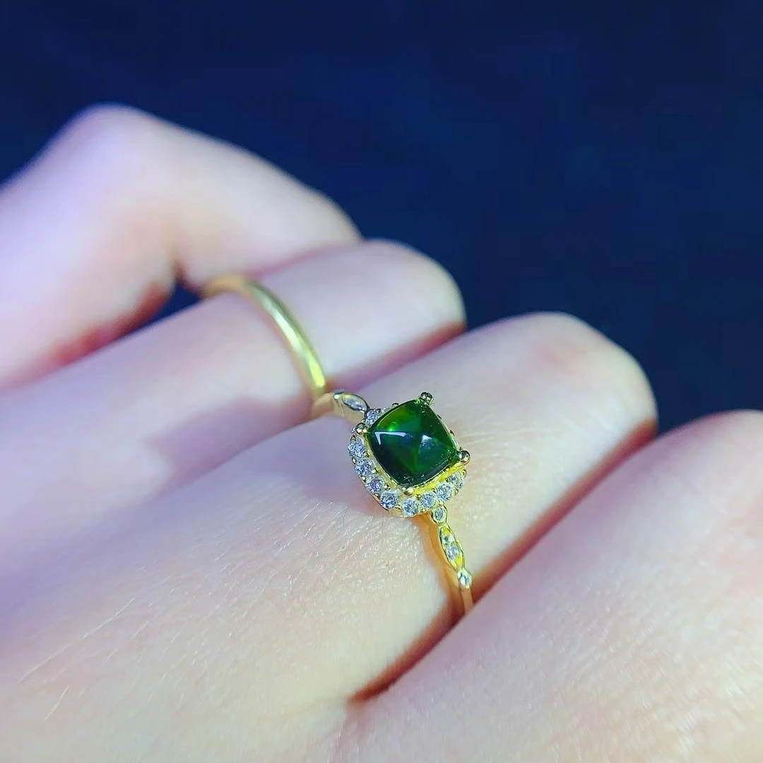 

KJJEAXCMY Women's Ring | Natural Diopside with S925 silver , electroplated color retention process, high-clarity support testing