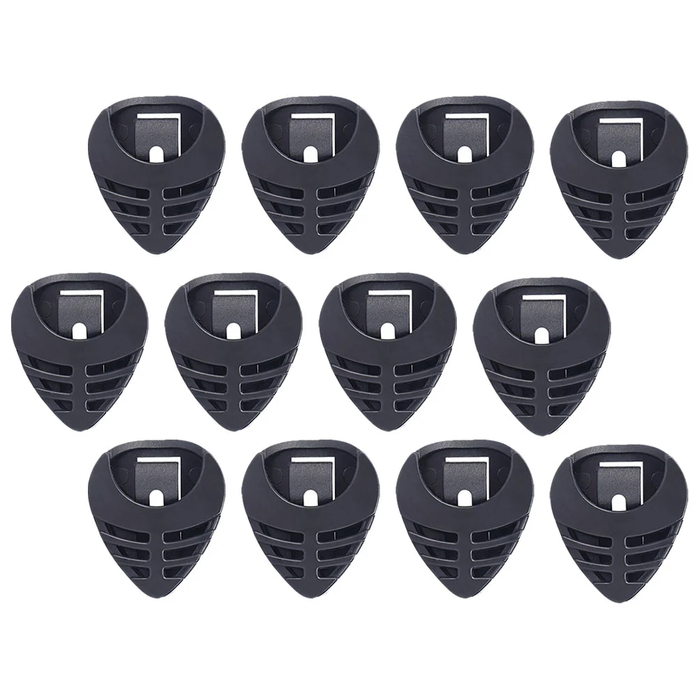 50 Pcs Guitar Pick Case Portable Boxes Hollow Storage Sticky Plectrum Heart-shaped Bass Abs