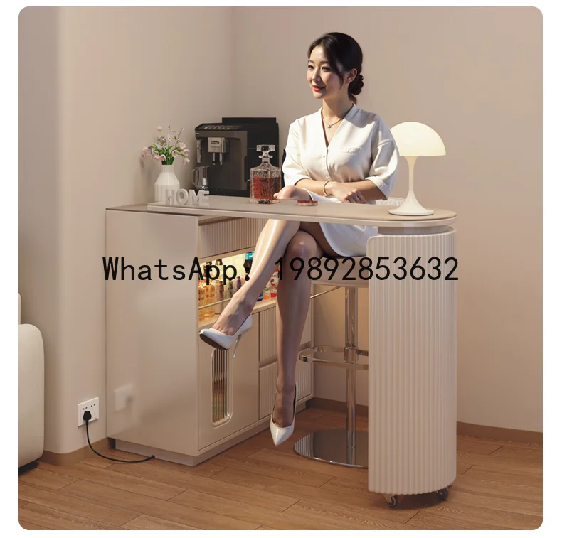 

XLL High-End Small Apartment Island Cabinet Home Solid Wood Storage Cabinet Living Room Sofa Extendable Side Cabinet