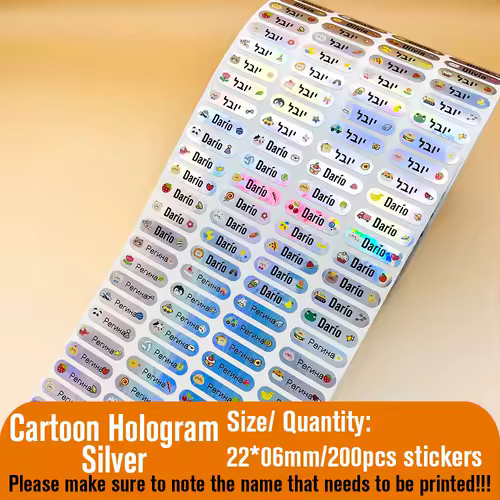 Custom Name Tag Sticker Waterproof Kawaii Stickers Decals Personalized First Name Label for Children School Stationery Bottle - Image 13