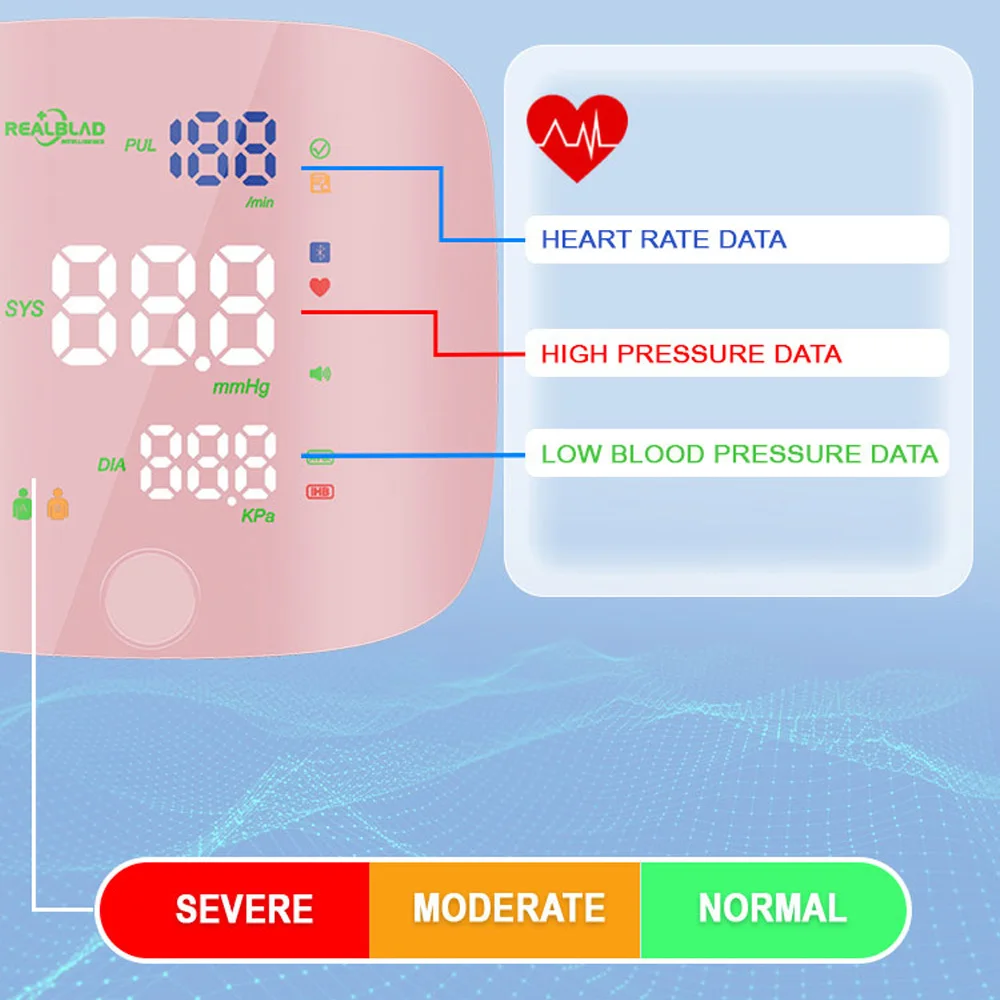 Charge Blood Pressure Monitor Voice Touch Screen Adjust Blood Pressure Mete Automatic Tonometer Heart Rate Monitor