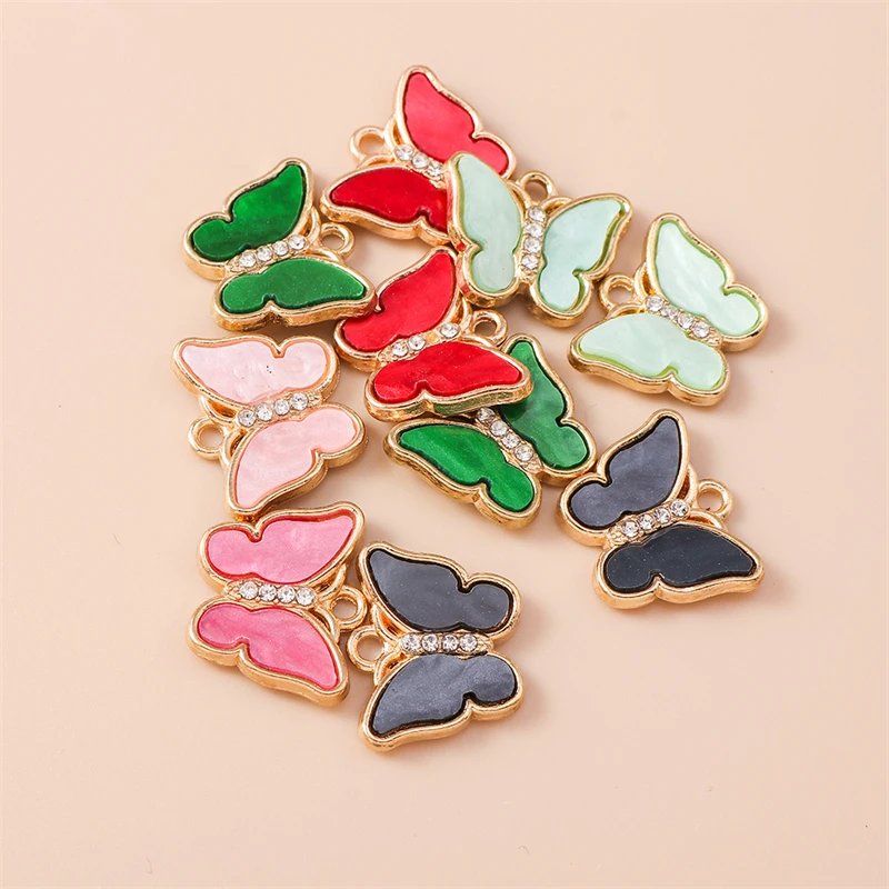 

20pcs Cute Colorful Enamel Flying Butterfly Charms Pendants for Jewelry Making Necklaces Earrings Bracelets DIY Crafts Supplies