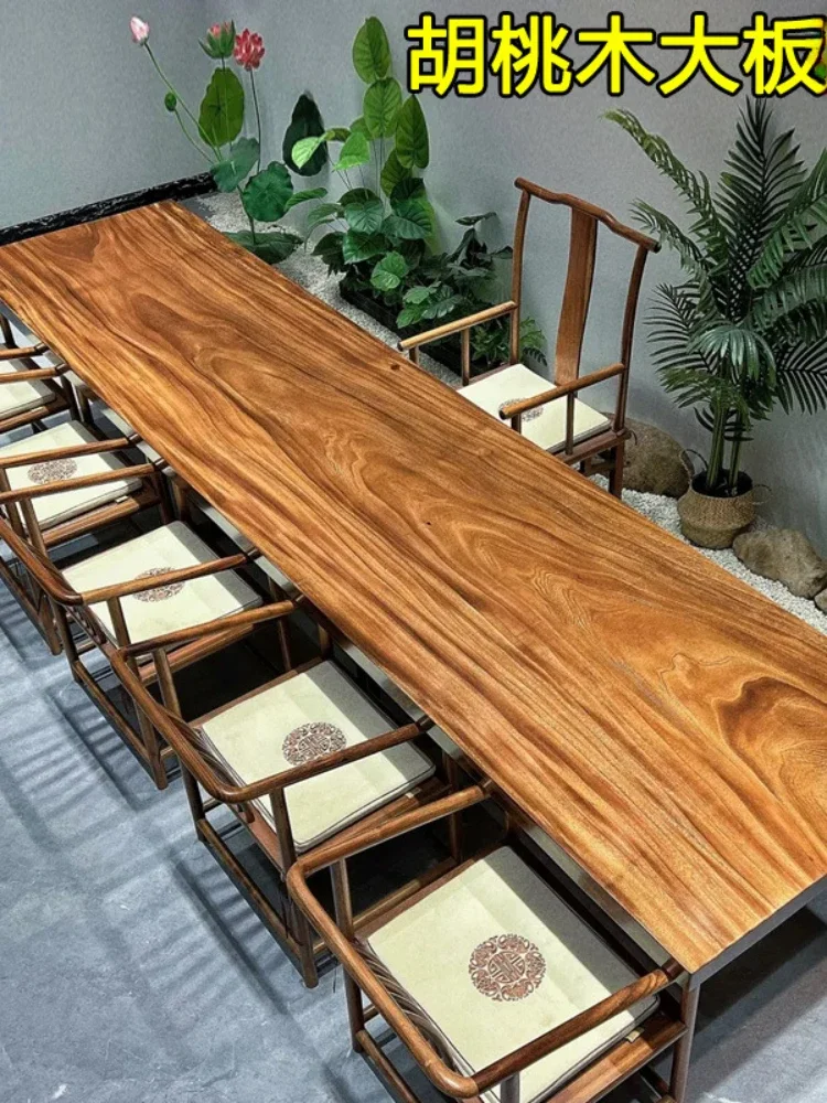 

Solid wood slab walnut okan desk log simple modern president table tea table boss desk desk desk wholesale