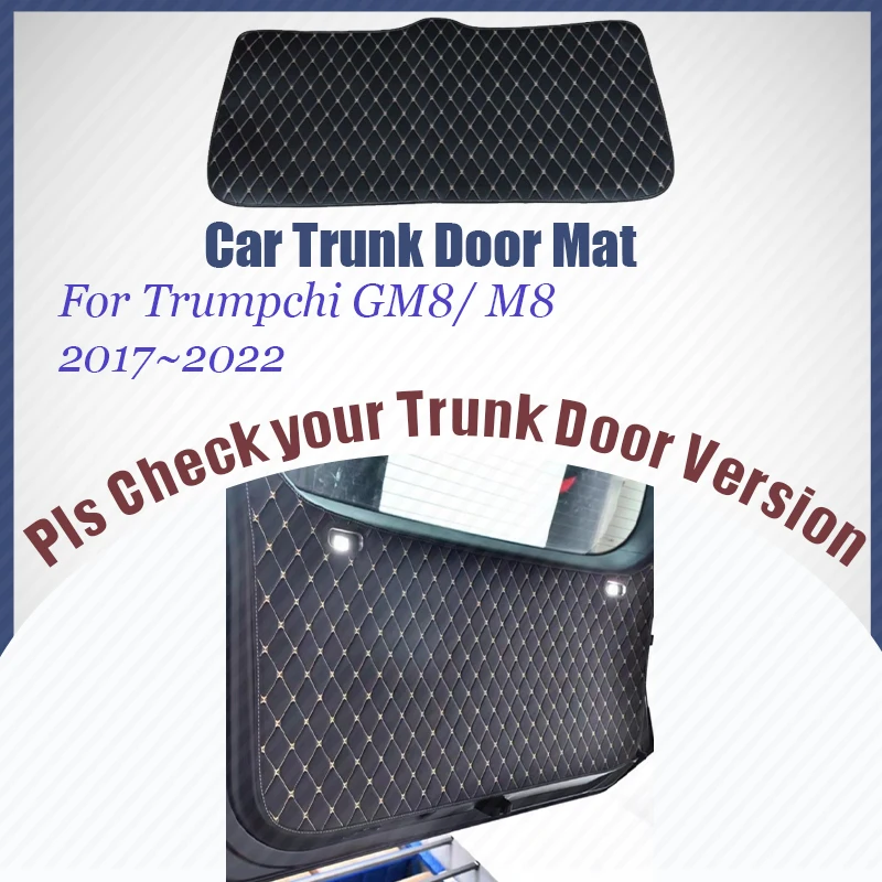 Car Trunk Door Mats For GAC Trumpchi GM8 M8 GN8 2017~2022 Anti-dirty Cover Leather Tailgate Pad Carpet Auto Interior Accessories