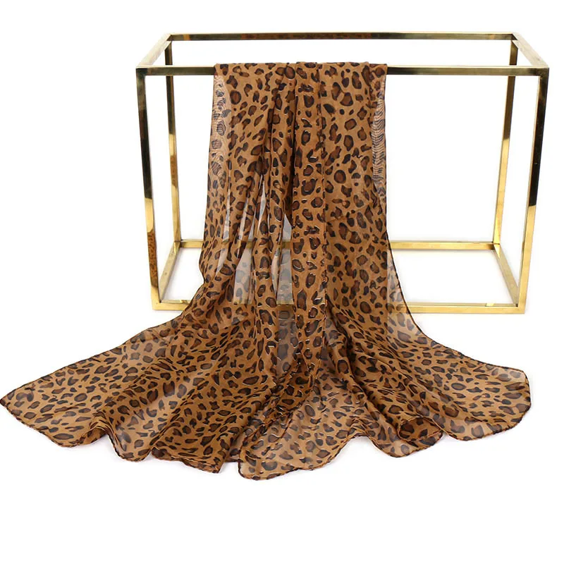 

Small Chiffon Scarf for Women Leopard Spot Print Sun Protection Neck Wrap Versatile Lightweight Soft Breathable Summer Elegant