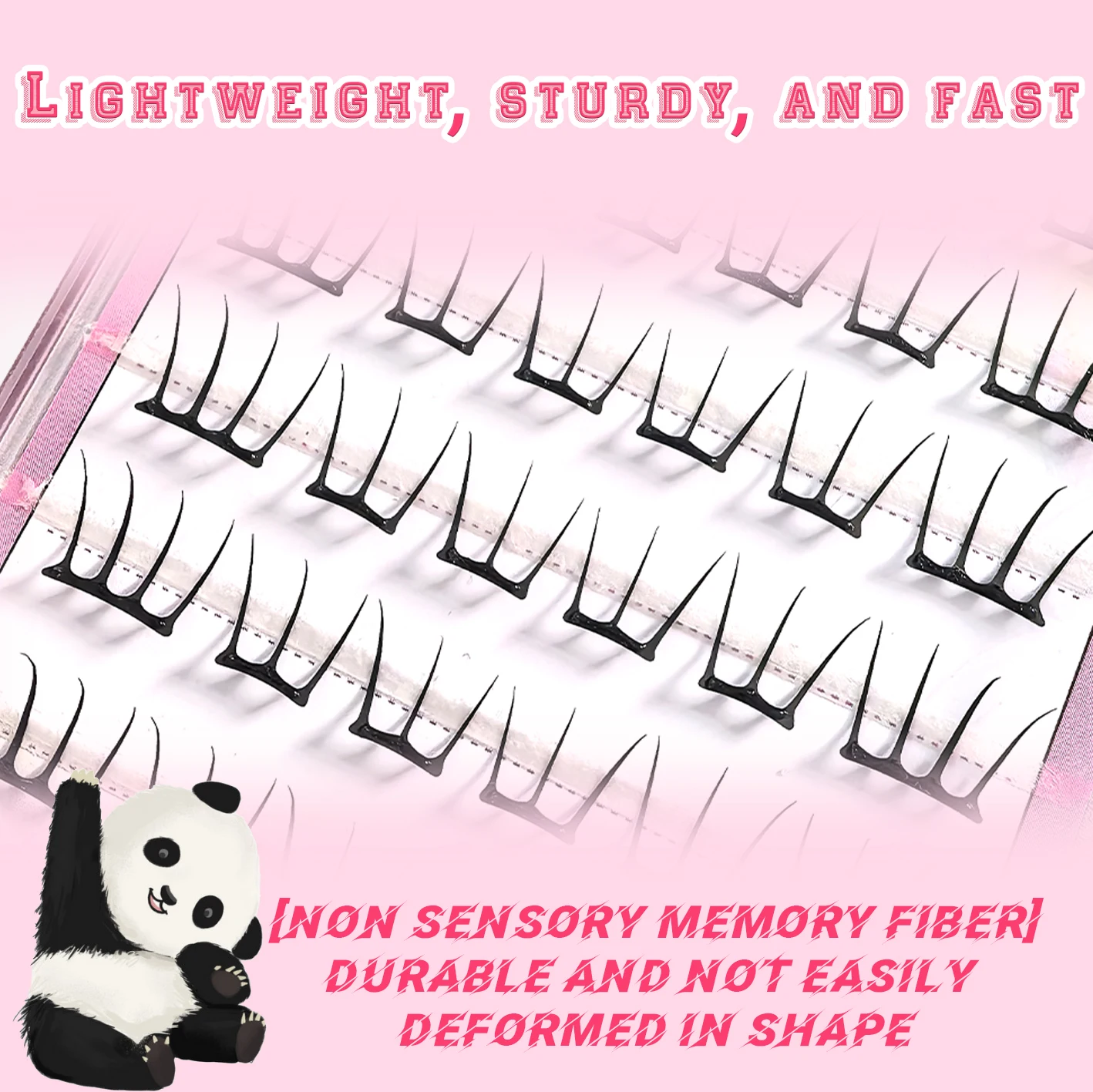Koreanische stilvolle falsche Wimpern, K-Pop-inspiriertes Design, Comic, flauschig, clusteriert, schlank, selbstklebend, perfekt für den Alltag – Detail 4