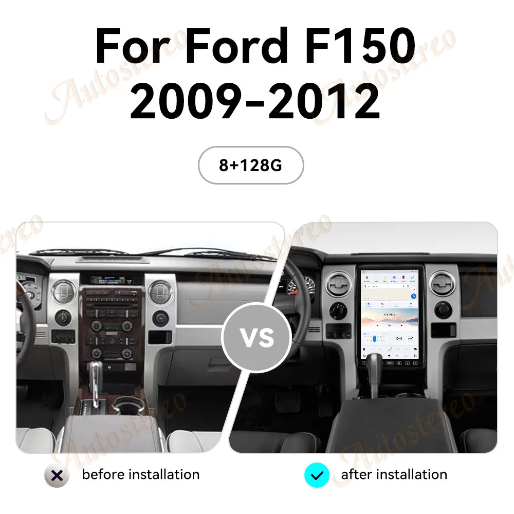 14.4 Inch Android 13 Carplay For Ford F150 2009-2014 Tesla Style Car GPS Navigation Multimedia Player Radio Tape Head Unit HD-