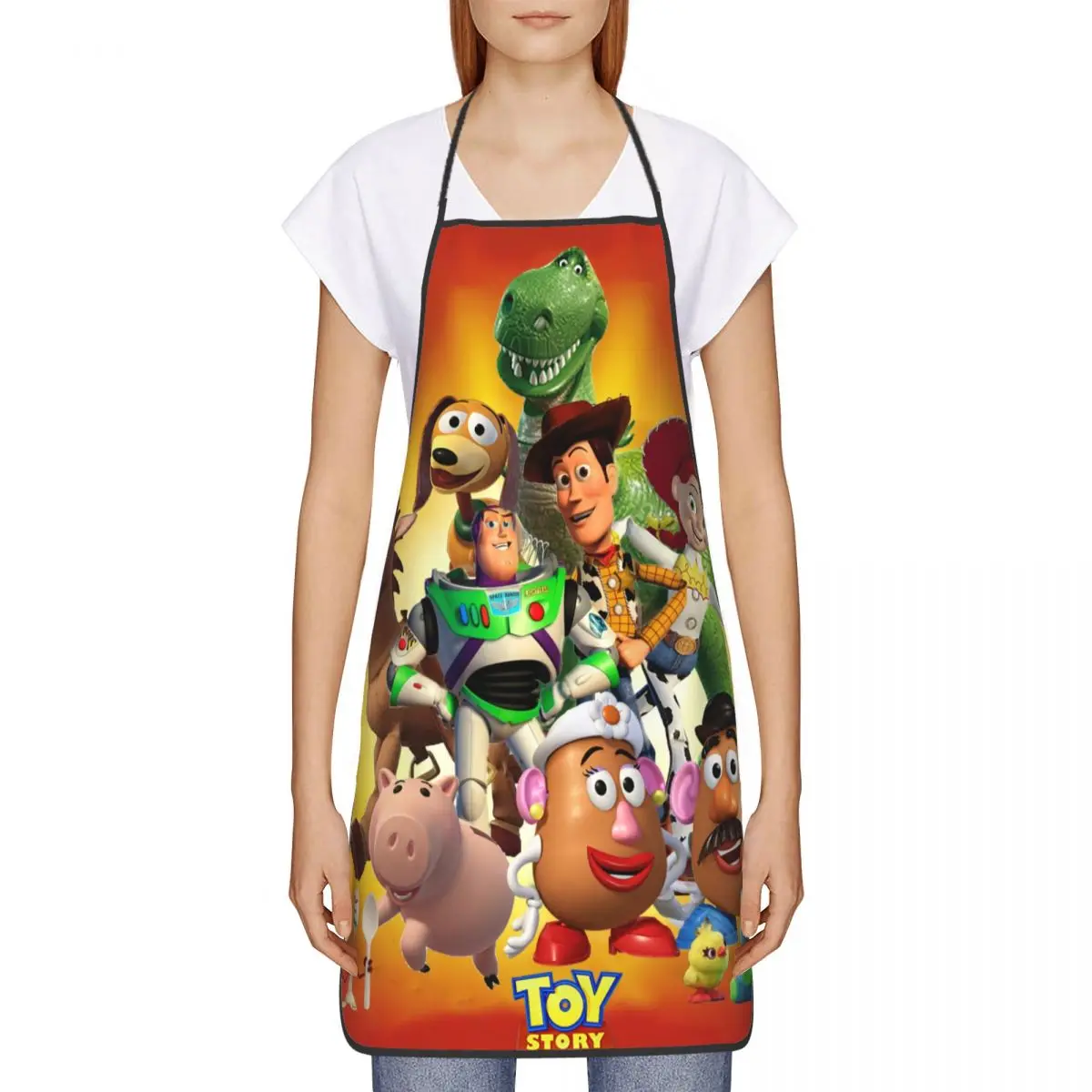 Custom Unisex Toy Story Collage Kitchen Chef Cooking Baking Apron Men Women Tablier Cuisine for Painting