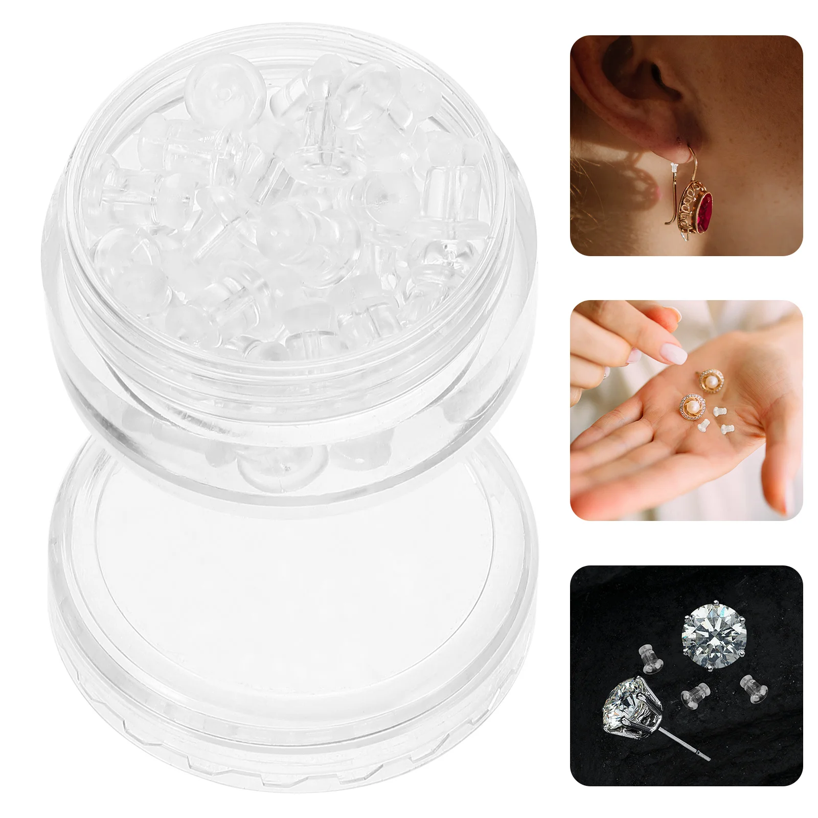 

Stud Earring Rubber Plug Safety Earrings Stoppers Earplugs Nose Miss