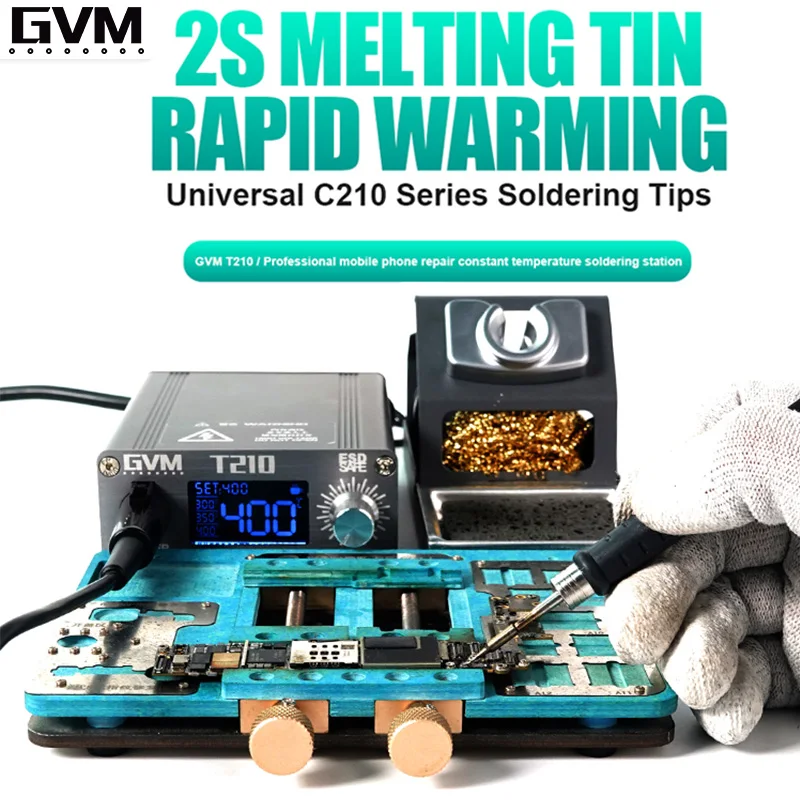 GVM C210 Rapid Warming Automatic Sleep 2S Melting Tin Professional Mobile Phone Repair Constant Temperature Soldering Station