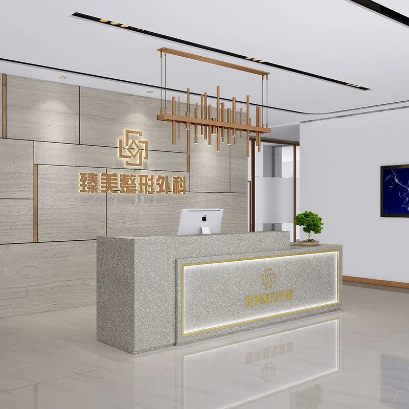Modern simple Reception Desks imitation marble dance Reception Desks institution beauty Office Furniture receptie ZY40JDT