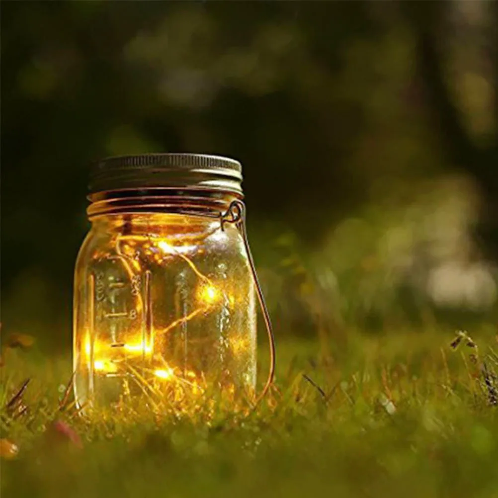 أضواء غطاء الزجاجة الشمسية 1 متر 600 مللي أمبير Led سلسلة ضوء للخارجية حديقة ساحة سياج عطلة الطرف الديكور الأبيض الدافئ #3