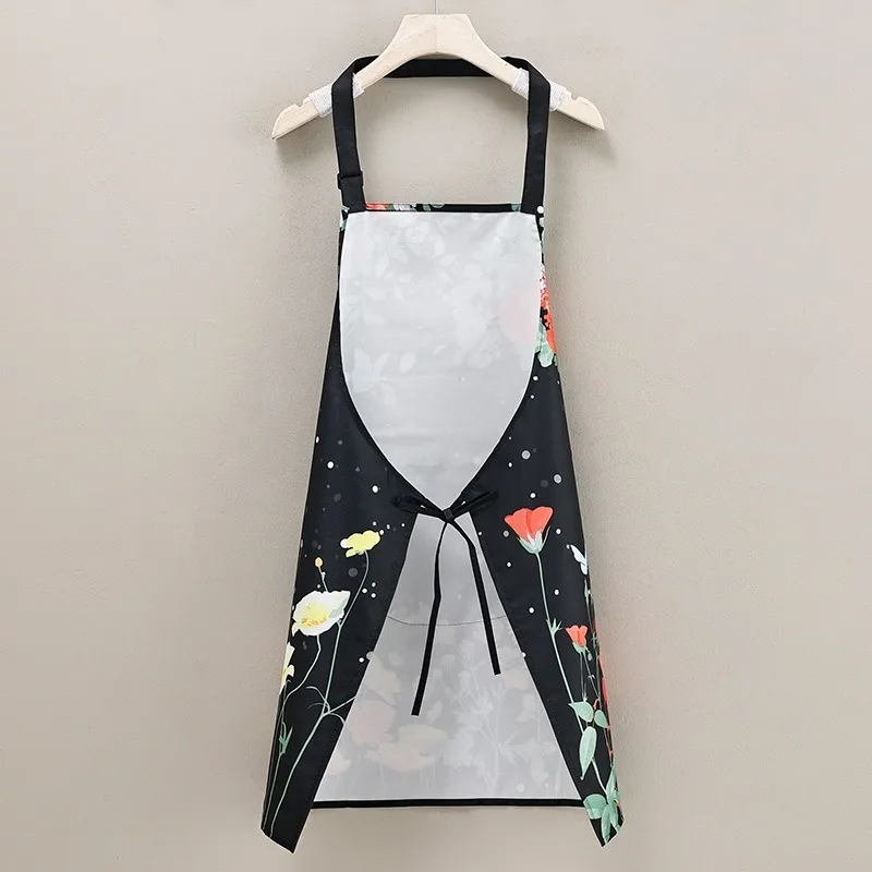 Household Waterproof and Oil-proof Kitchen Apron Cooking Baking Work Clothes Drawing Aprons Art Smock for Women