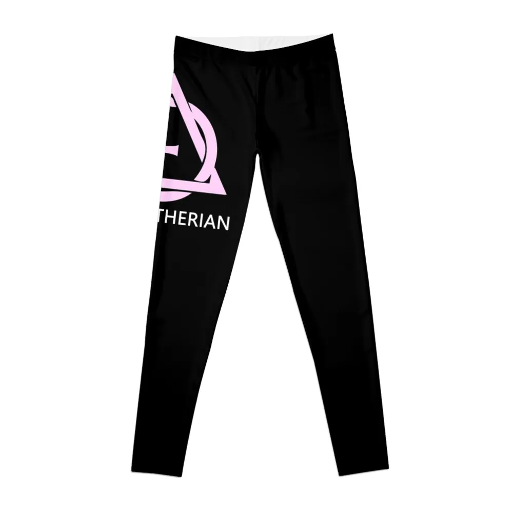 Theta-Delta Therian Symbol Therianthropy WHITE PINK Leggings Gym woman Women's gym legging