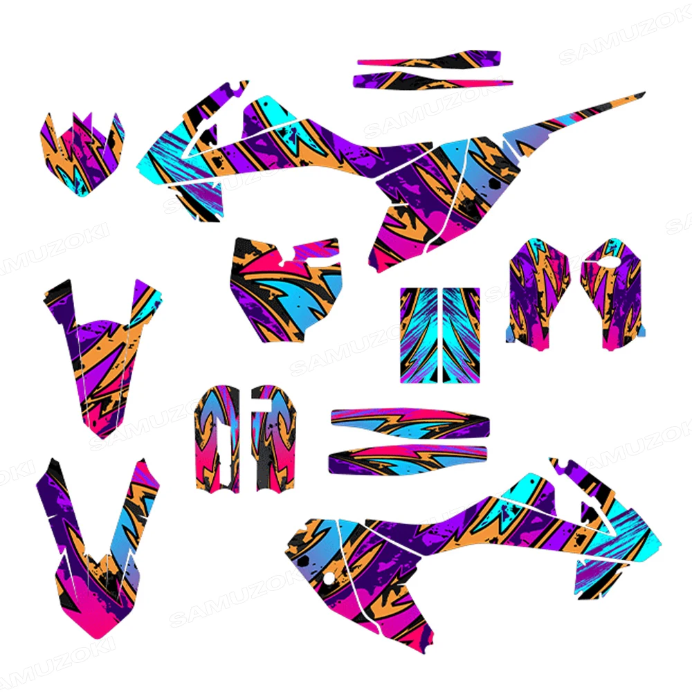Full Graphics Decals Stickers Kit Motorcycle Background Fit for SX 65 SX65 2016 -2022 2017 2018 2019 2020 2021