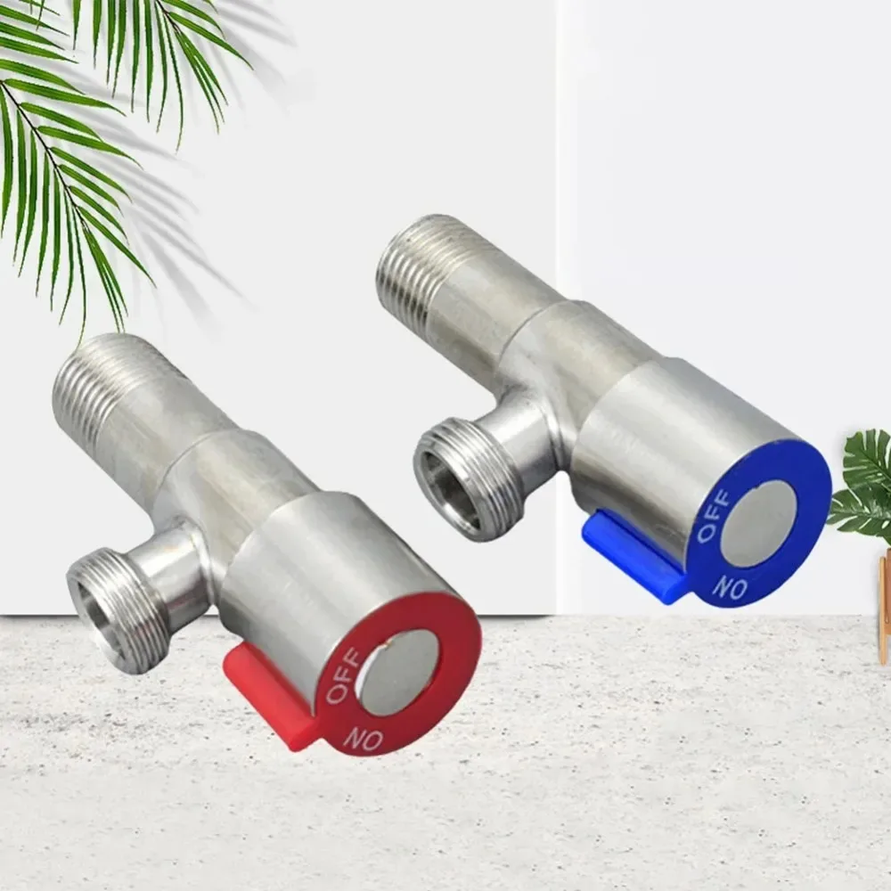 Stainless Steel Triangle Valve Cold Hot Water Stop Valve OFF ON Switch Bathroom Kitchen Toilet Sink Replacement Tool