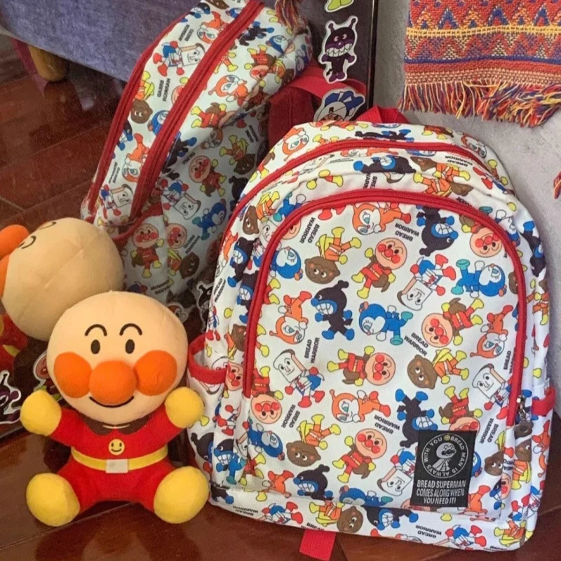 Large Size Japanese Anime Anpanman Printed Backpack IPad Storage Bag Outdoor Portable Mommy Bag Children's School Opening Gift