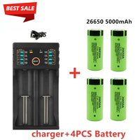 Original high quality 26650 battery 5000mAh 3.7V 50A lithium ion rechargeable battery for 26650A LED flashlight+charger