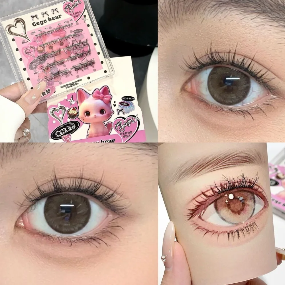 

Cute DIY Self-adhesive Lash Clusters Reusable Manga Adhesive False Eyelashes Individual Wispy False Eyelash Clusters Lady