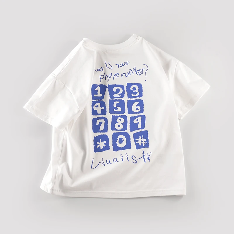 

Children's Clothing 2025 Summer New Item Pure Cotton Digital Printed Short Sleeved Shirt