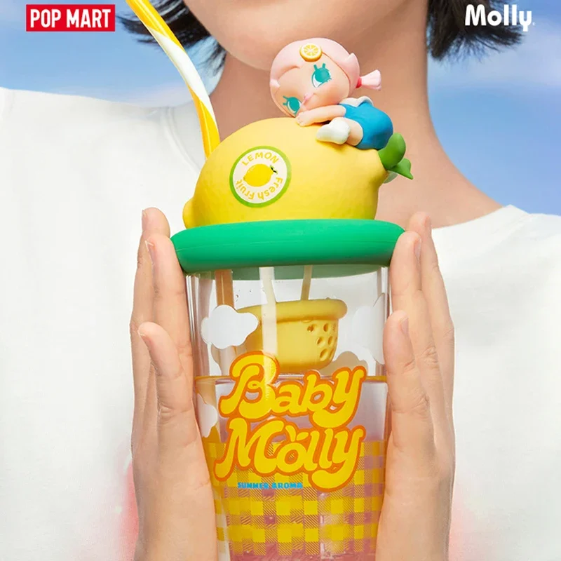 POPMART طفل مولي الفاكهة الملونة المعطرة أكواب مياه سلسلة صندوق أعمى صندوق غامض تخمين حقيبة اللعب دمية لطيف أنيمي الشكل هدية