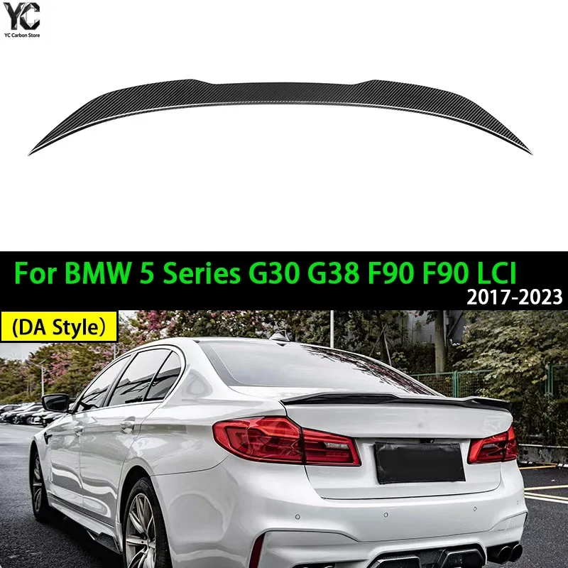 Real Dry Carbon Fiber Rear Trunk Spoilers Wing For BMW 5 Series G30 F90 M5 2017-2023 Car Styling Boot Lid Lip Tails Accessories