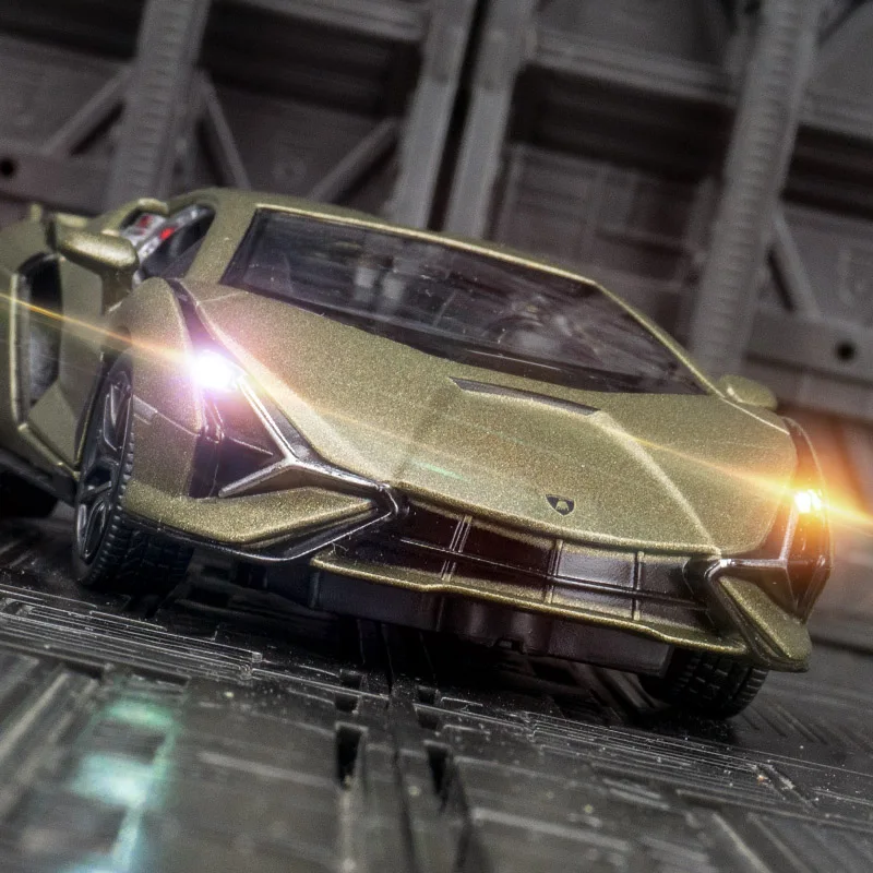 

Модель автомобиля Lamborghini Sian из сплава металлов в масштабе 1:32, суперкар, двери на обеих сторонах открываются, детализированная отделка, высокое качество изготовления.