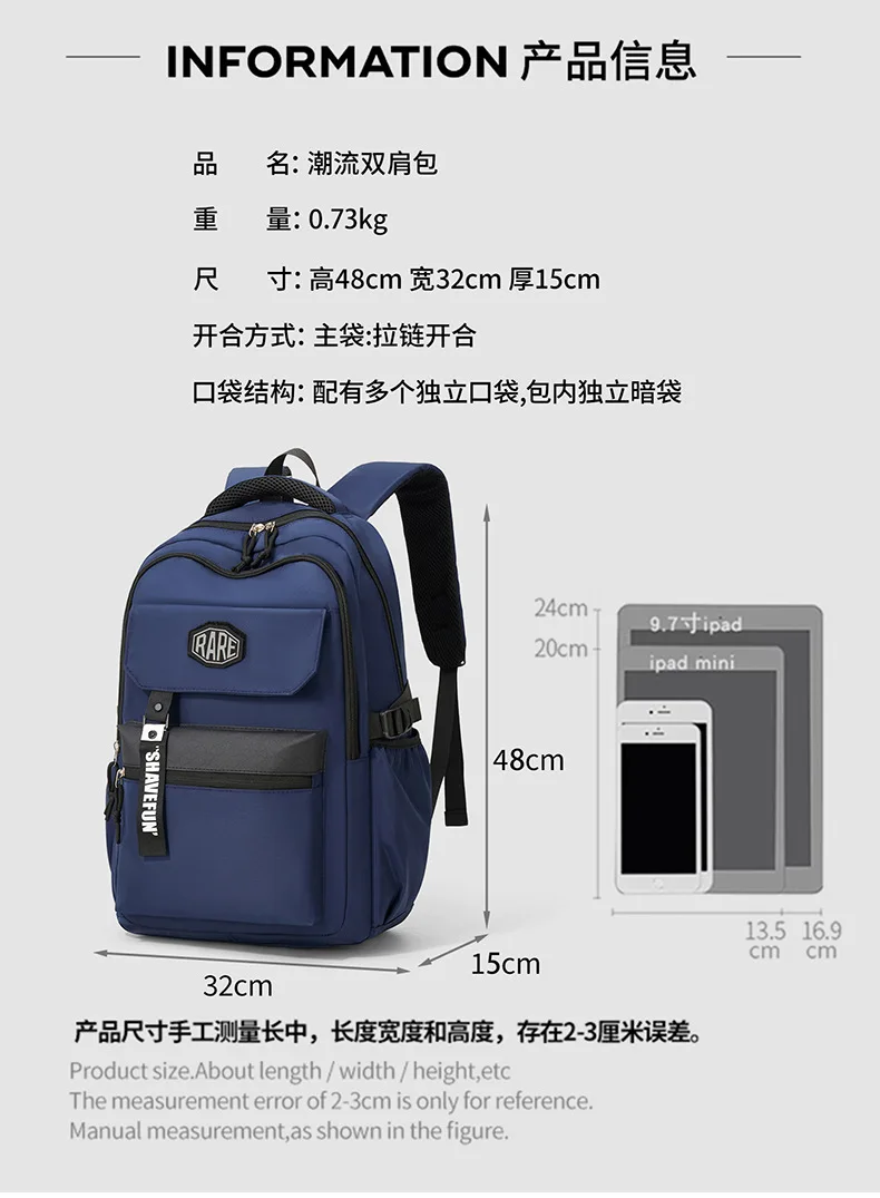 Tas Ransel Laptop untuk Siswa SMP & SMA, Tas Hiking untuk Kerja & Aktivitas Luar Ruangan, Tas Ransel Harian yang Tahan Lama untuk Pelajar