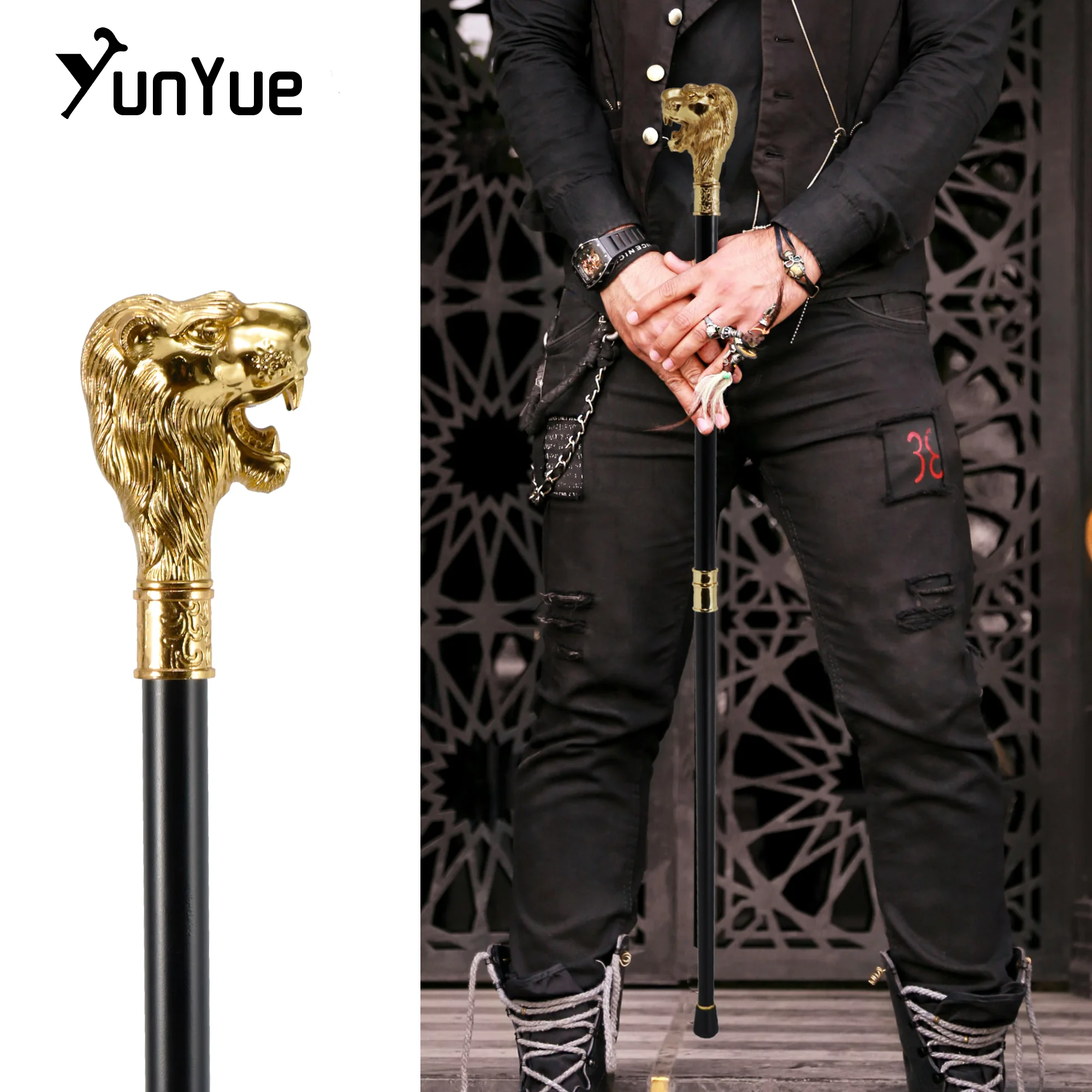 Bâton de Marche Décoratif en Or, 93cm, pour ix, Gentleman, Élégant, Cosplay
