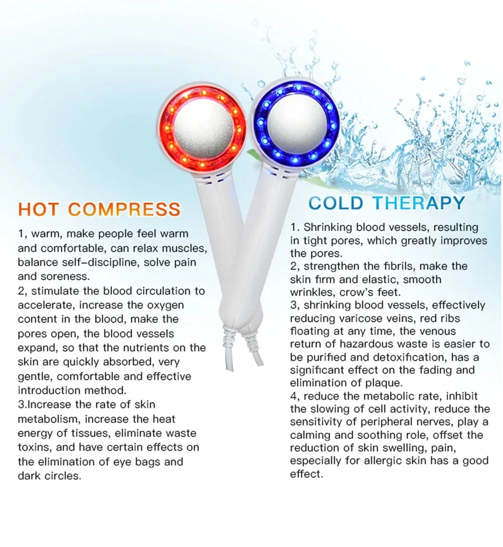 5 in 1ポータブル超音波ダイヤモンドマイクロダーマブレーションマシン、温冷ハンマーフェイススクラバー、スキンケアツール、超音波スクラバー