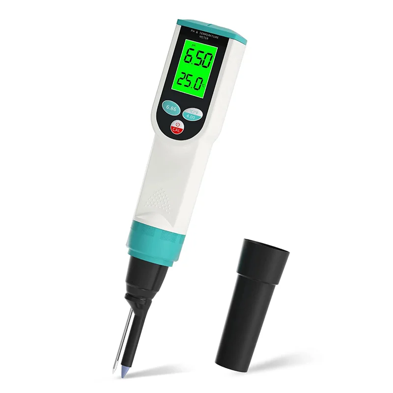 

PH Meter with ATC Food PH Tester, Waterproof Digital Food PH Meter with High Accuracy PH/Temperature Probe