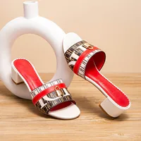 CHCH Women's Heels Sandals Low Block Chunky Heeled Sandals Slide Sandals Slip on Comfortable Casual Pumps Shoes 5cm - Image 3