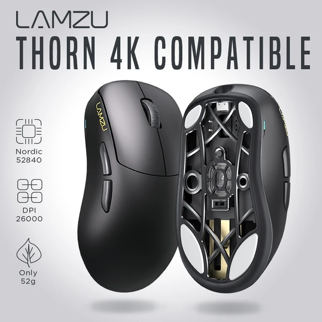 LAMZU THORN Silent Click Type C Mouse Enhanced with Lamzu Atlantis OG V2  Technology for Competitive Gaming 4K Compatible