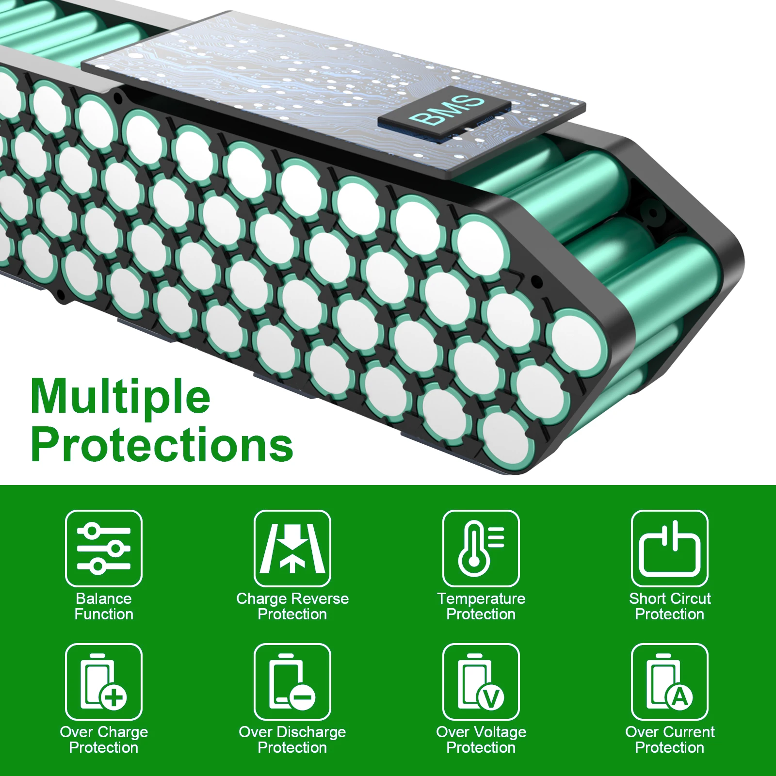 Polly battery 21700 48V 52V 60V 19.2Ah 24Ah Escooter E-Bycicle Pack for 1500W 1000W 500W 350W 250W Electric Bicycle Bafang Motor